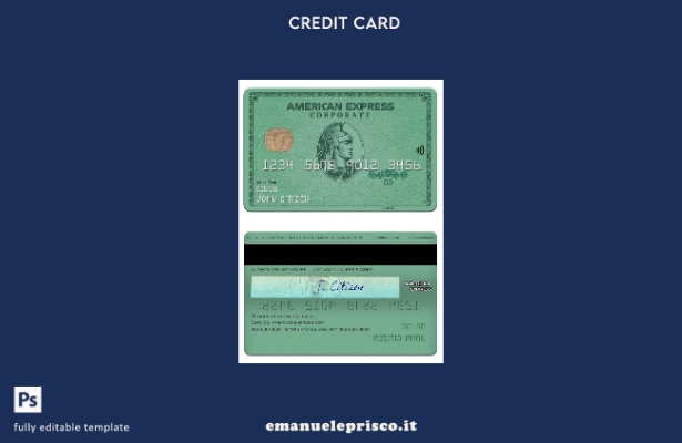 stile verificato Modello di carta verde American Express della banca USA Heritag